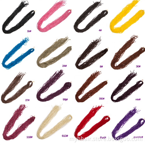 Small Long Inch Low Temperature  Colorful Pure Color rope Wholesale Straight Braid Hair extensions Crochet Hair
